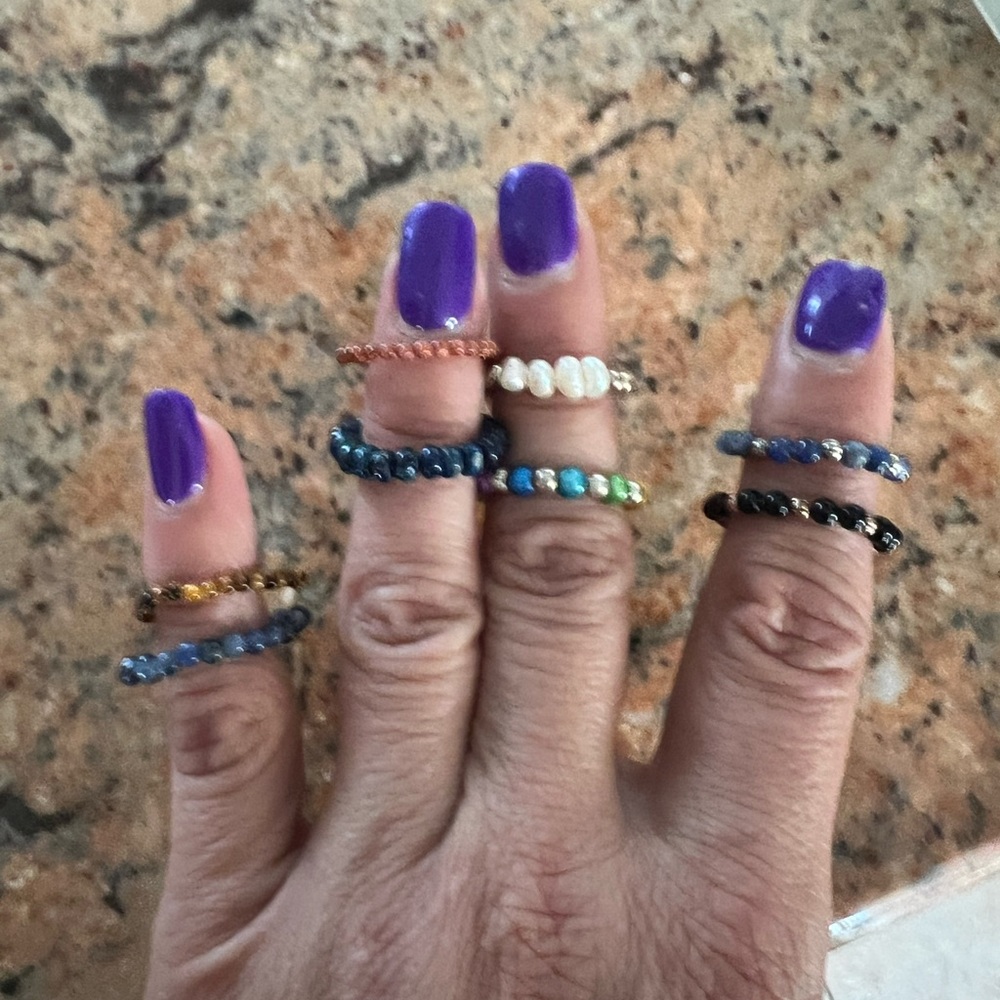 Multicolor Beaded Ring Set - image 1